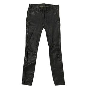 Rag & Bone Leather Skinny Jeans, Black - Sz 29